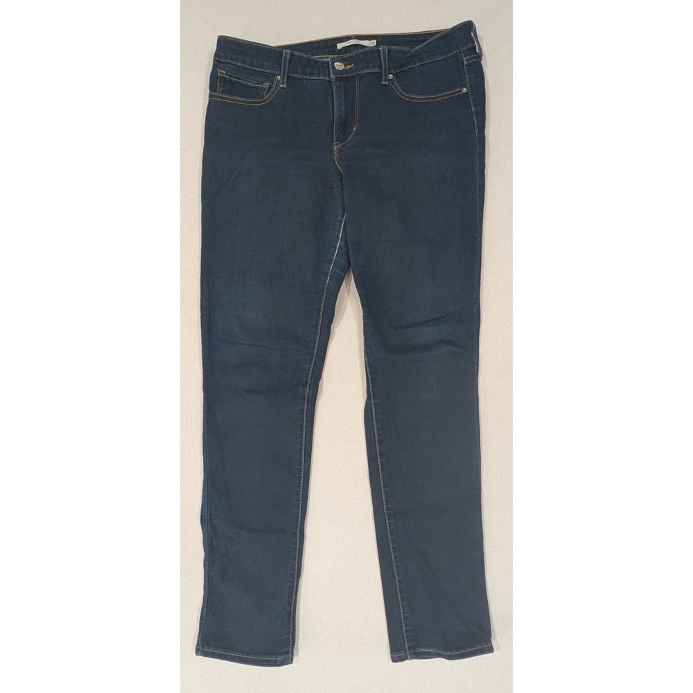 Levi's 711 Skinny Jeans Womens 31 Dark Blue Denim Excellent Stretch Mid Rise